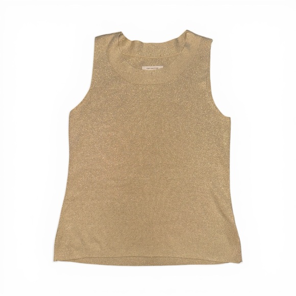 Covington Tops - Covington Metallic Gold Tank Top Women’s Medium Evening Golden Shimmer Blouse
